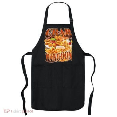 Crab Rangoon Meme Bootleg Rap Style 90s Vintage Funny 1990s Apron