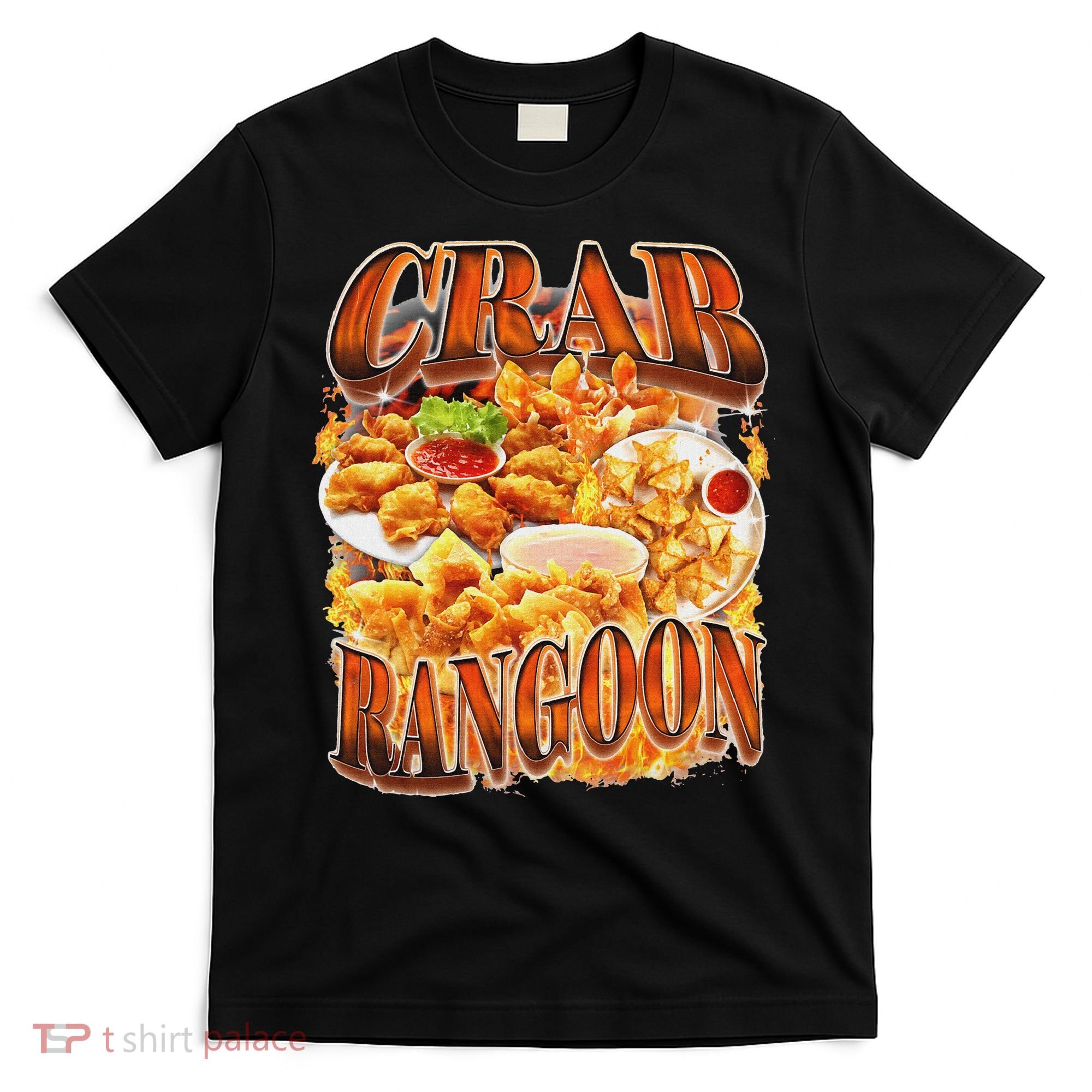 Crab Rangoon Meme Bootleg Rap Style 90s Vintage Funny 1990s T-Shirt