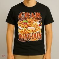 Crab Rangoon Meme Bootleg Rap Style 90s Vintage Funny 1990s T-Shirt thumb 3