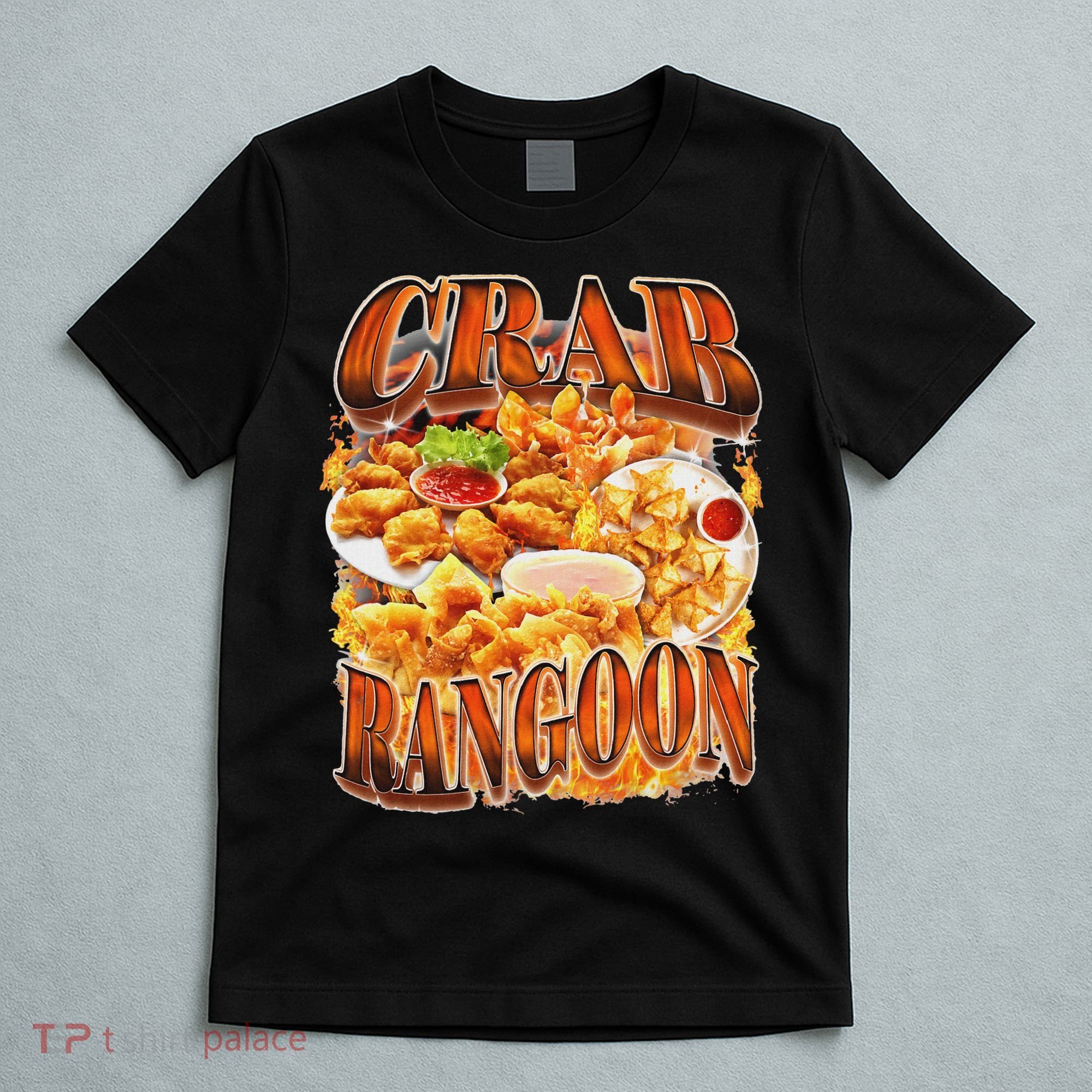 Crab Rangoon Meme Bootleg Rap Style 90s Vintage Funny 1990s T-Shirt