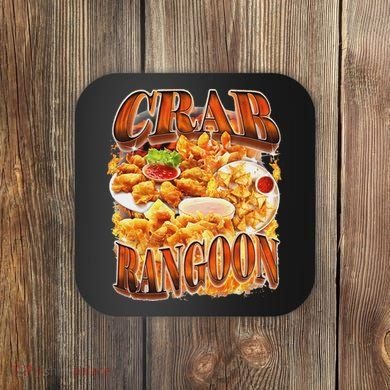 Crab Rangoon Meme Bootleg Rap Style 90s Vintage Funny 1990s Coaster