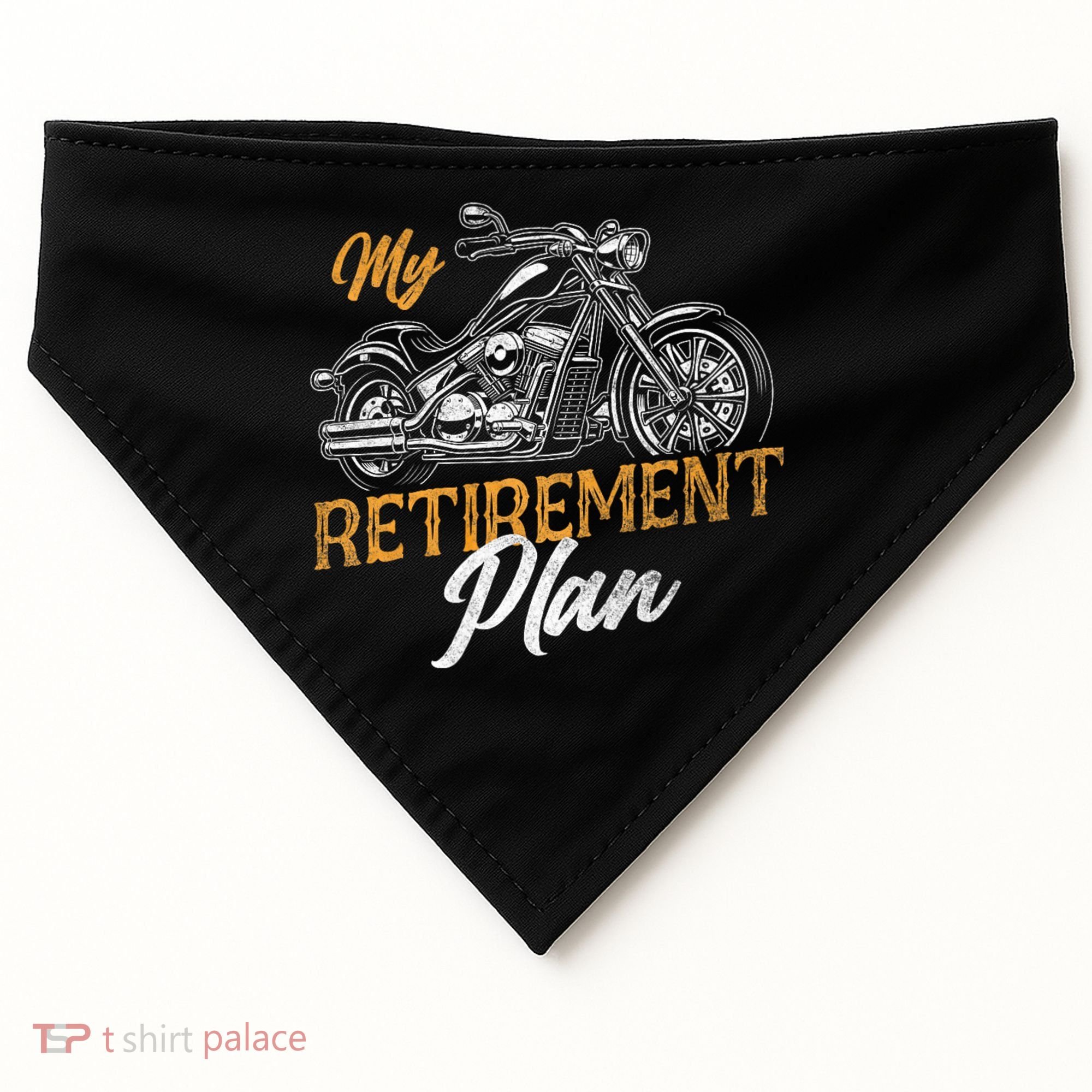 Classic Retired Motorcycle Biker My Retirement Plan Grandpa USA-Made Doggie Bandana