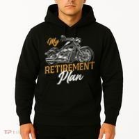 Classic Retired Motorcycle Biker My Retirement Plan Grandpa Hoodie thumb 2