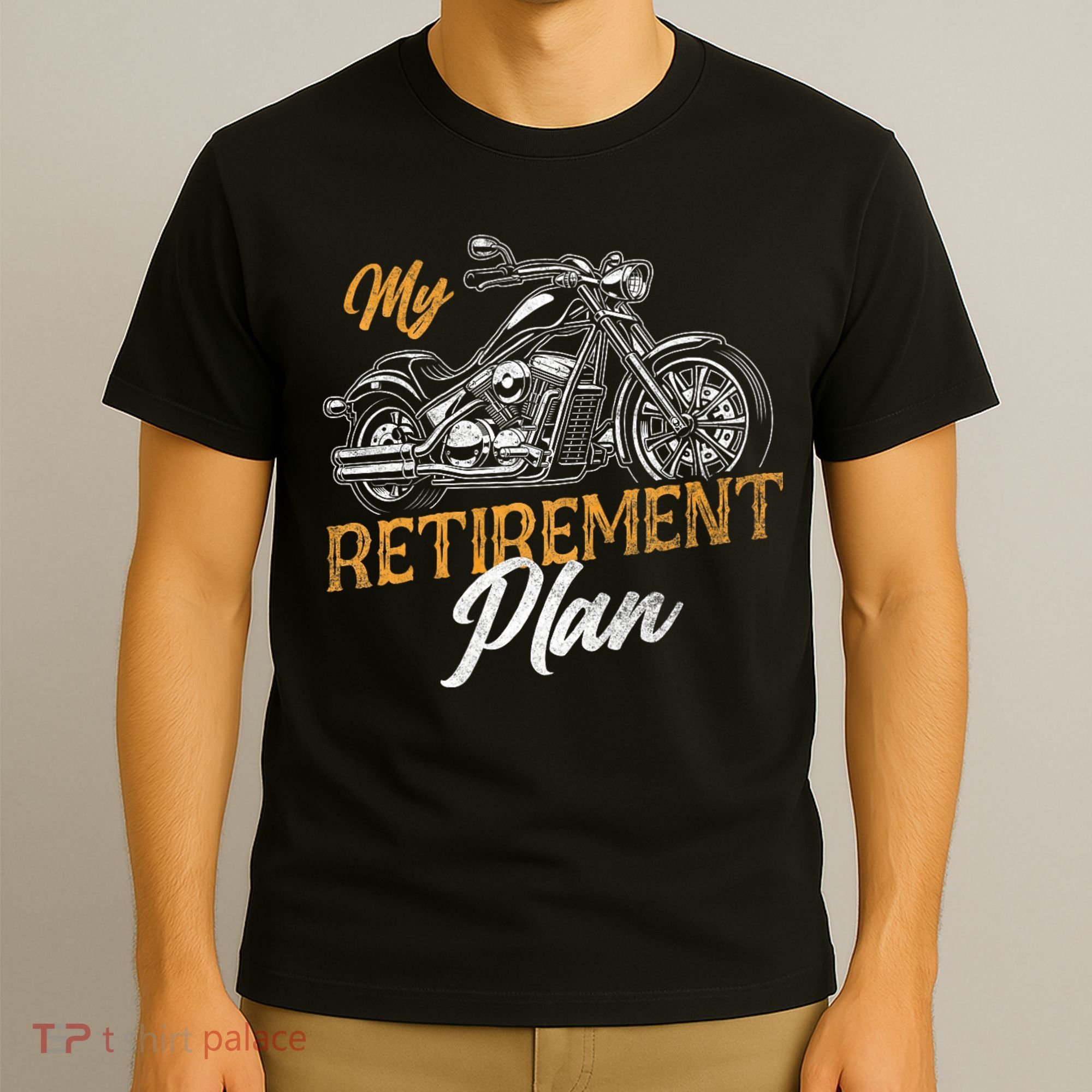 Classic Retired Motorcycle Biker My Retirement Plan Grandpa T-Shirt