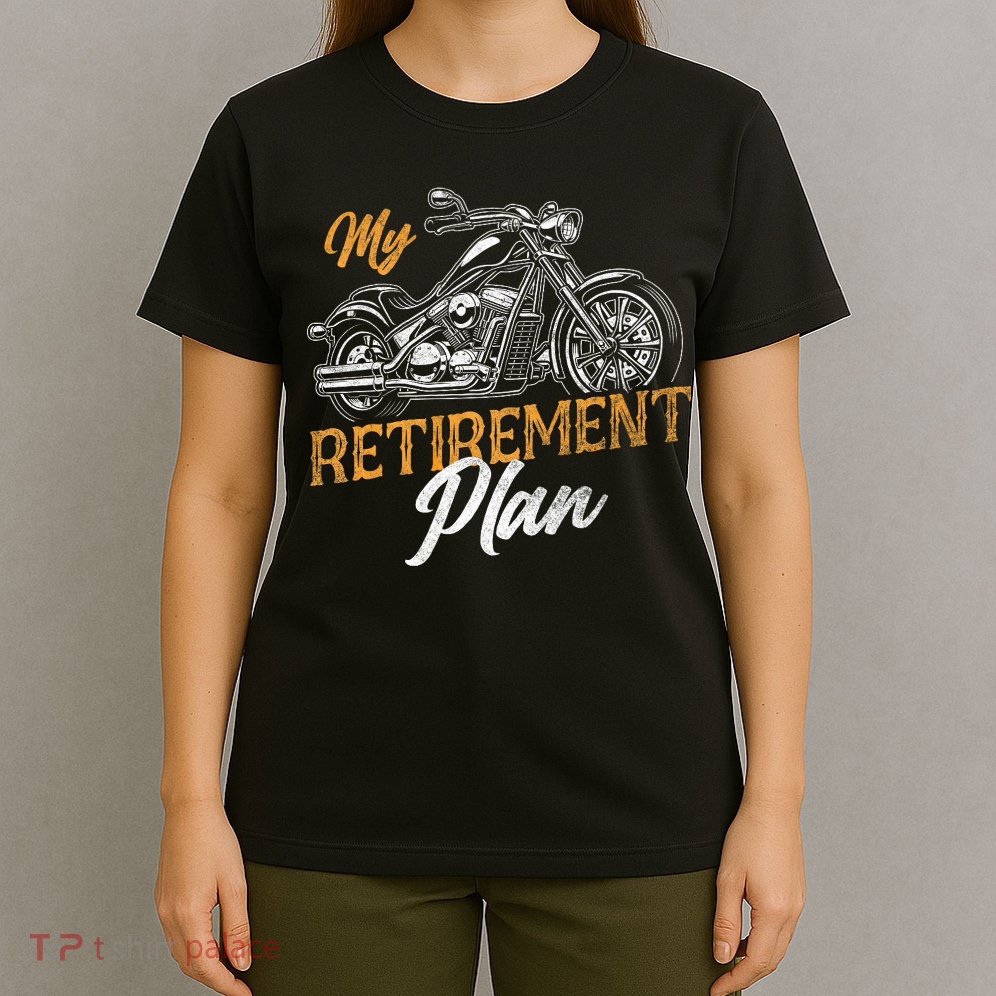 Classic Retired Motorcycle Biker My Retirement Plan Grandpa T-Shirt