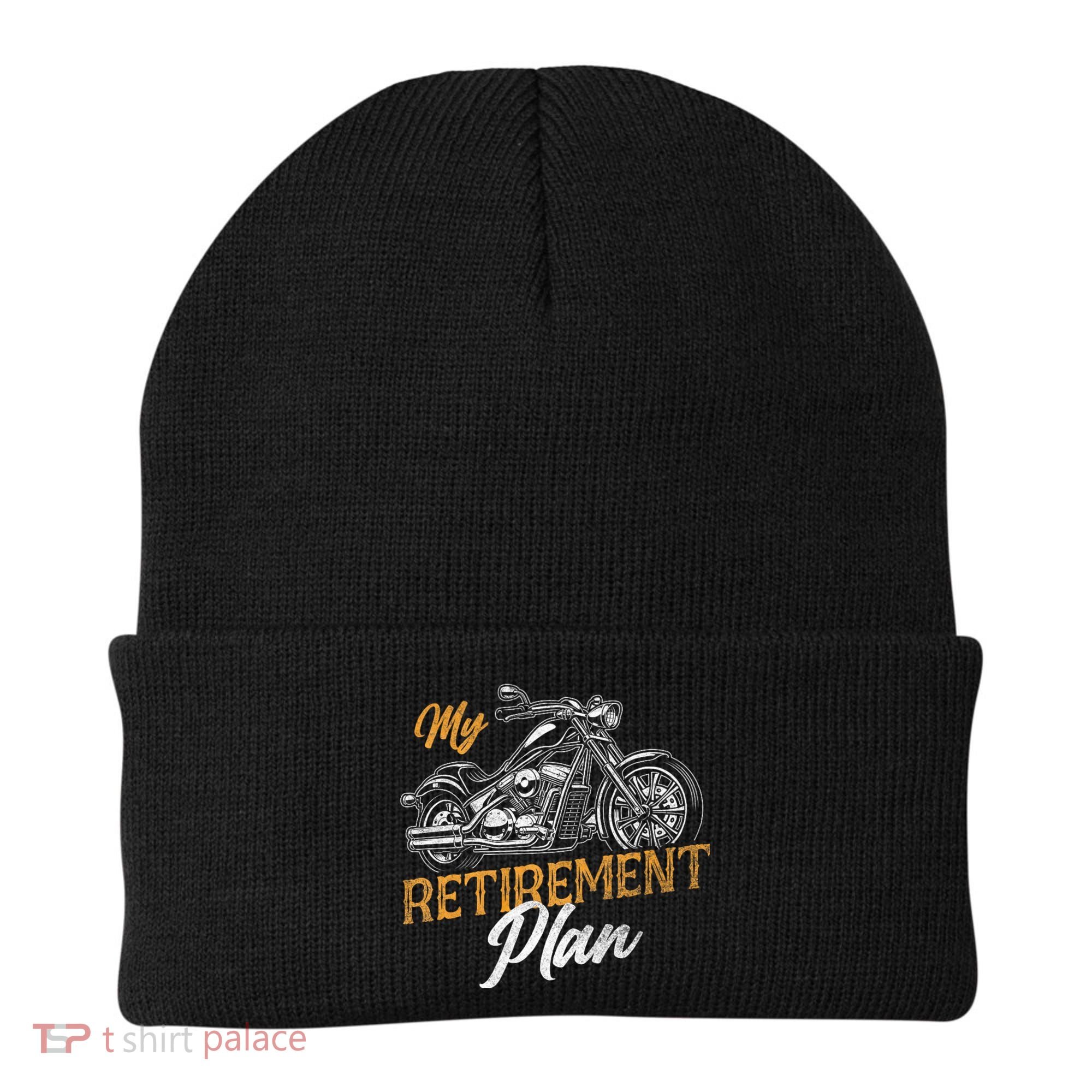 Classic Retired Motorcycle Biker My Retirement Plan Grandpa Beanie