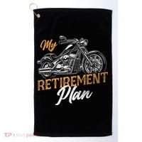 Classic Retired Motorcycle Biker My Retirement Plan Grandpa Golf Towel thumb 0