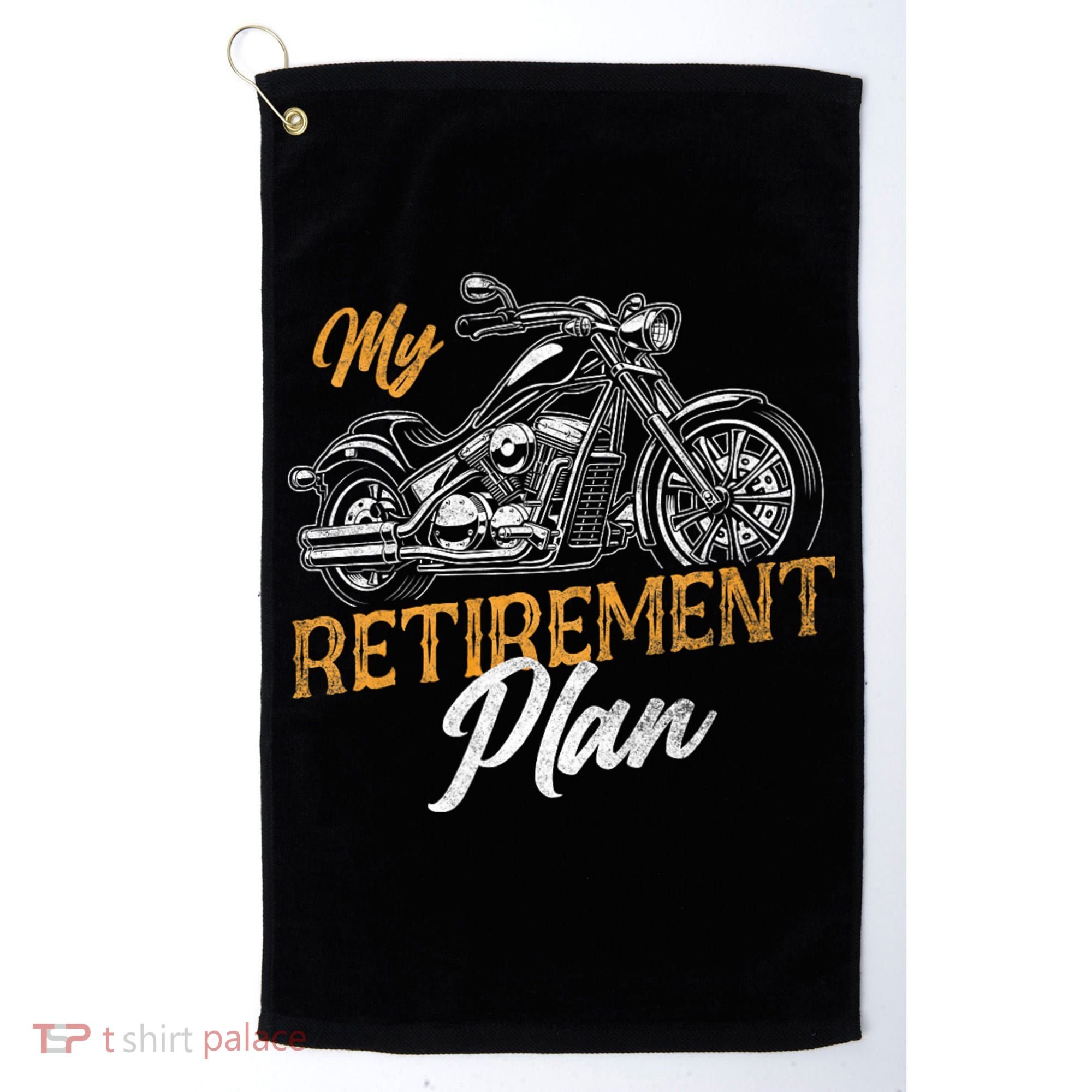 Classic Retired Motorcycle Biker My Retirement Plan Grandpa Golf Towel