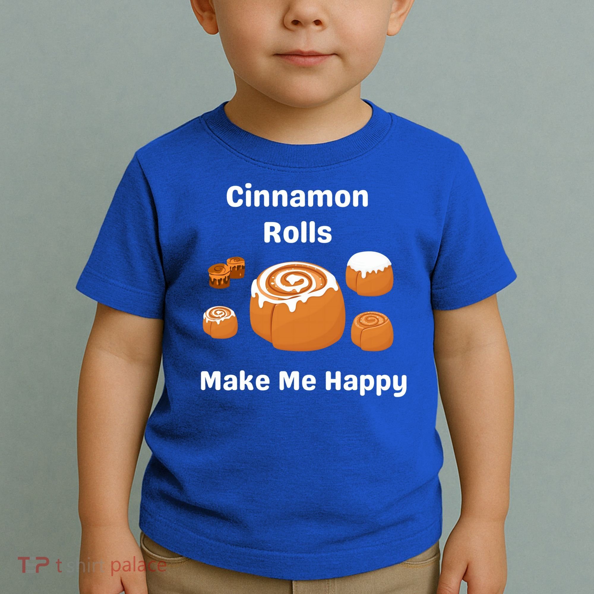 Cinnamon Rolls Make Me Happy Dessert Breakfast Brunch Gift Toddler T-Shirt
