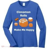 Cinnamon Rolls Make Me Happy Dessert Breakfast Brunch Gift Women's Long Sleeve Shirt thumb 0