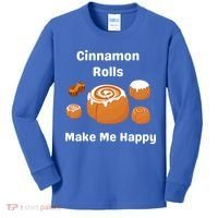 Cinnamon Rolls Make Me Happy Dessert Breakfast Brunch Gift Kids Long Sleeve Shirt thumb 0