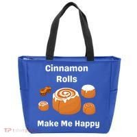 Cinnamon Rolls Make Me Happy Dessert Breakfast Brunch Gift Tote Bag thumb 0