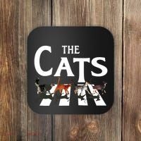 Cat Rock Music Funny Cat Lover Gifts Coaster thumb 0