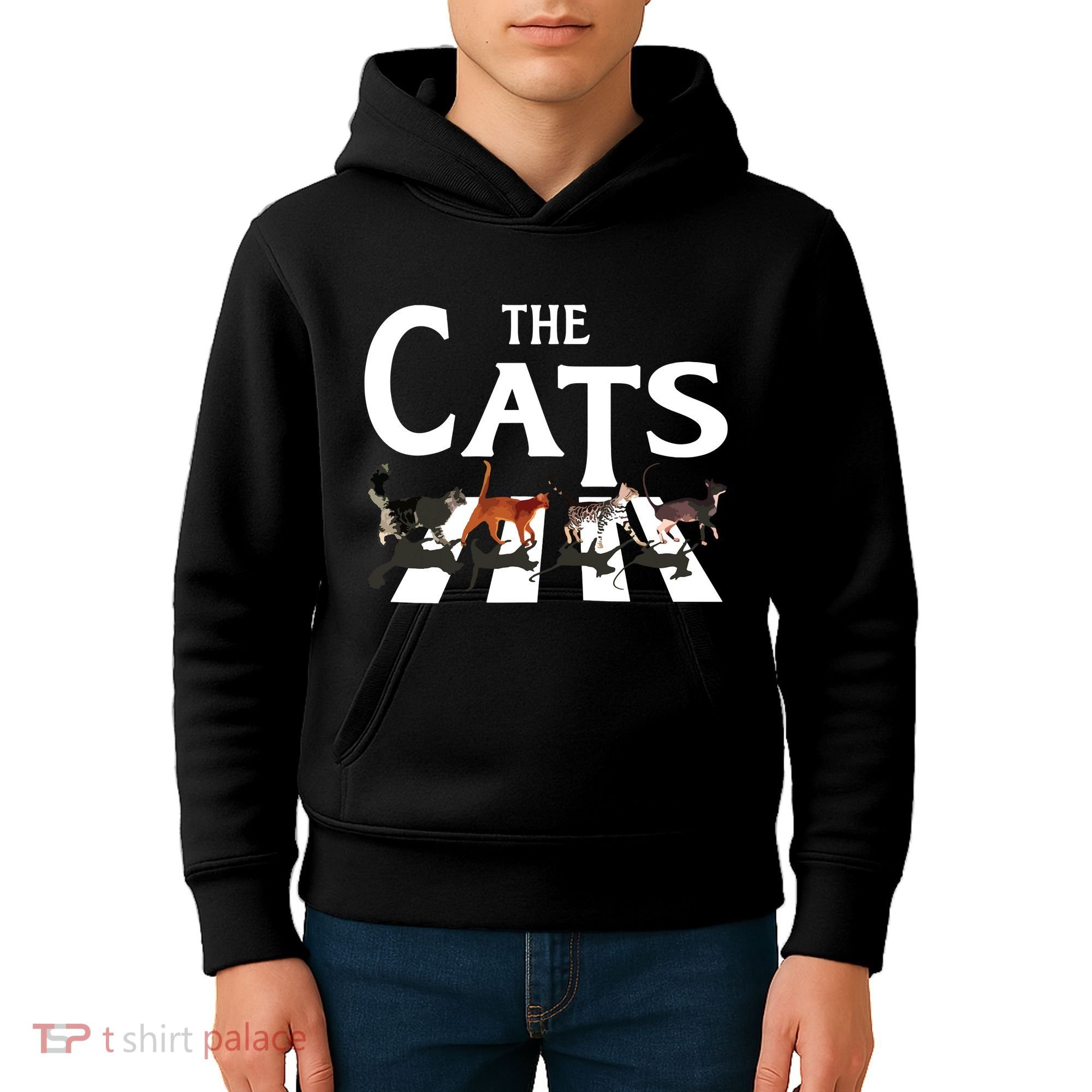 Cat Rock Music Funny Cat Lover Gifts Kids Hoodie