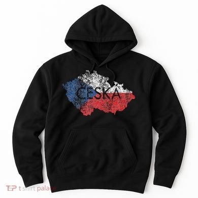 Czech Republic Map And Flag Souvenir Distressed Ceska Hoodie
