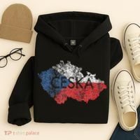 Czech Republic Map And Flag Souvenir Distressed Ceska Hoodie thumb 4