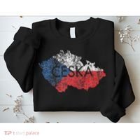 Czech Republic Map And Flag Souvenir Distressed Ceska Sweatshirt thumb 2