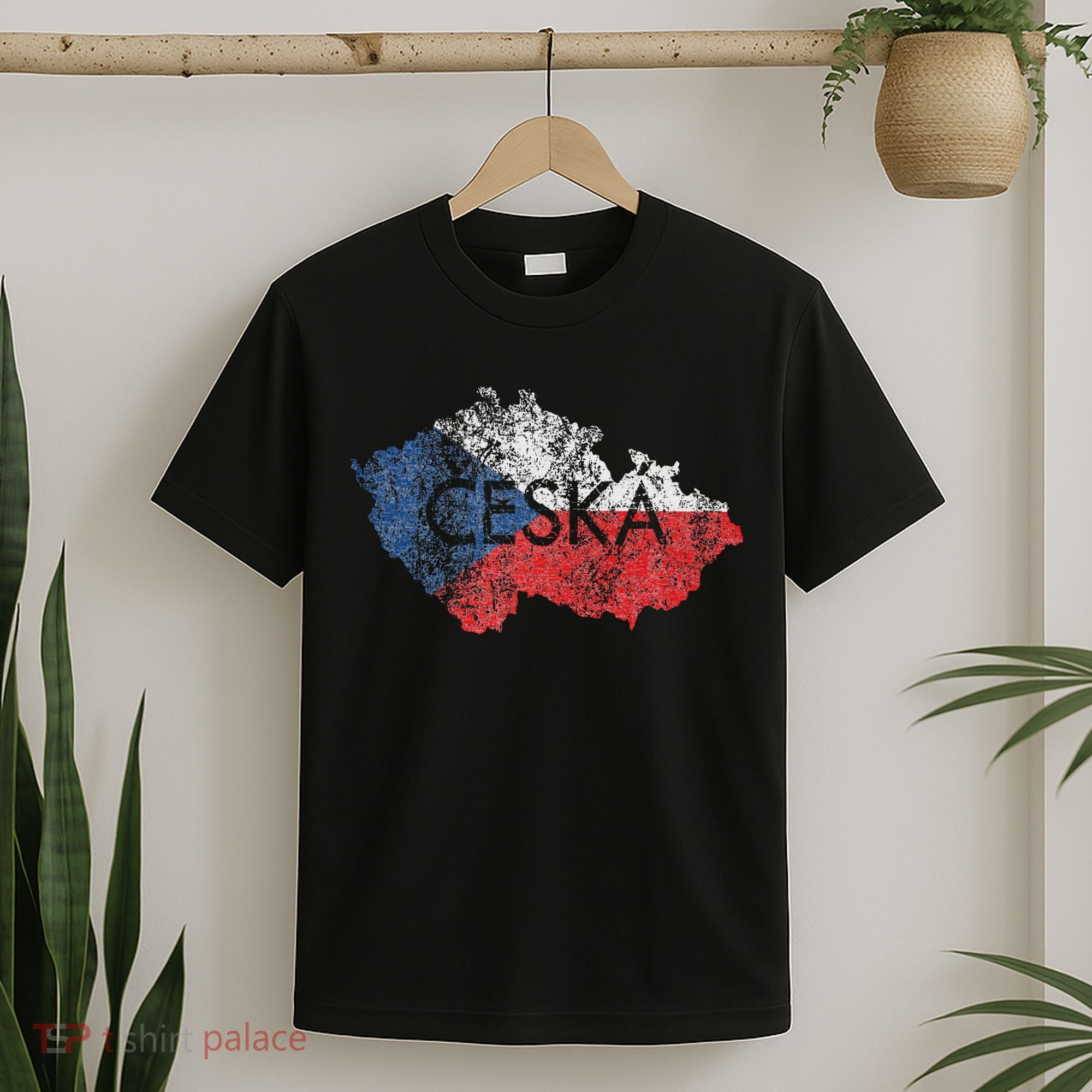 Czech Republic Map And Flag Souvenir Distressed Ceska T-Shirt