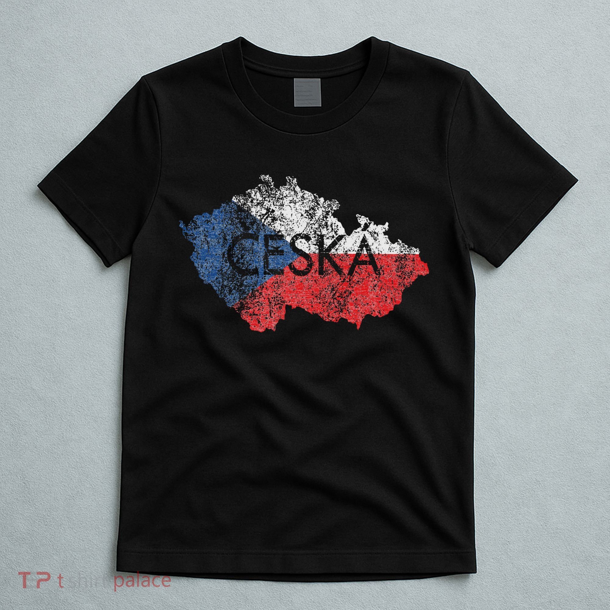 Czech Republic Map And Flag Souvenir Distressed Ceska T-Shirt