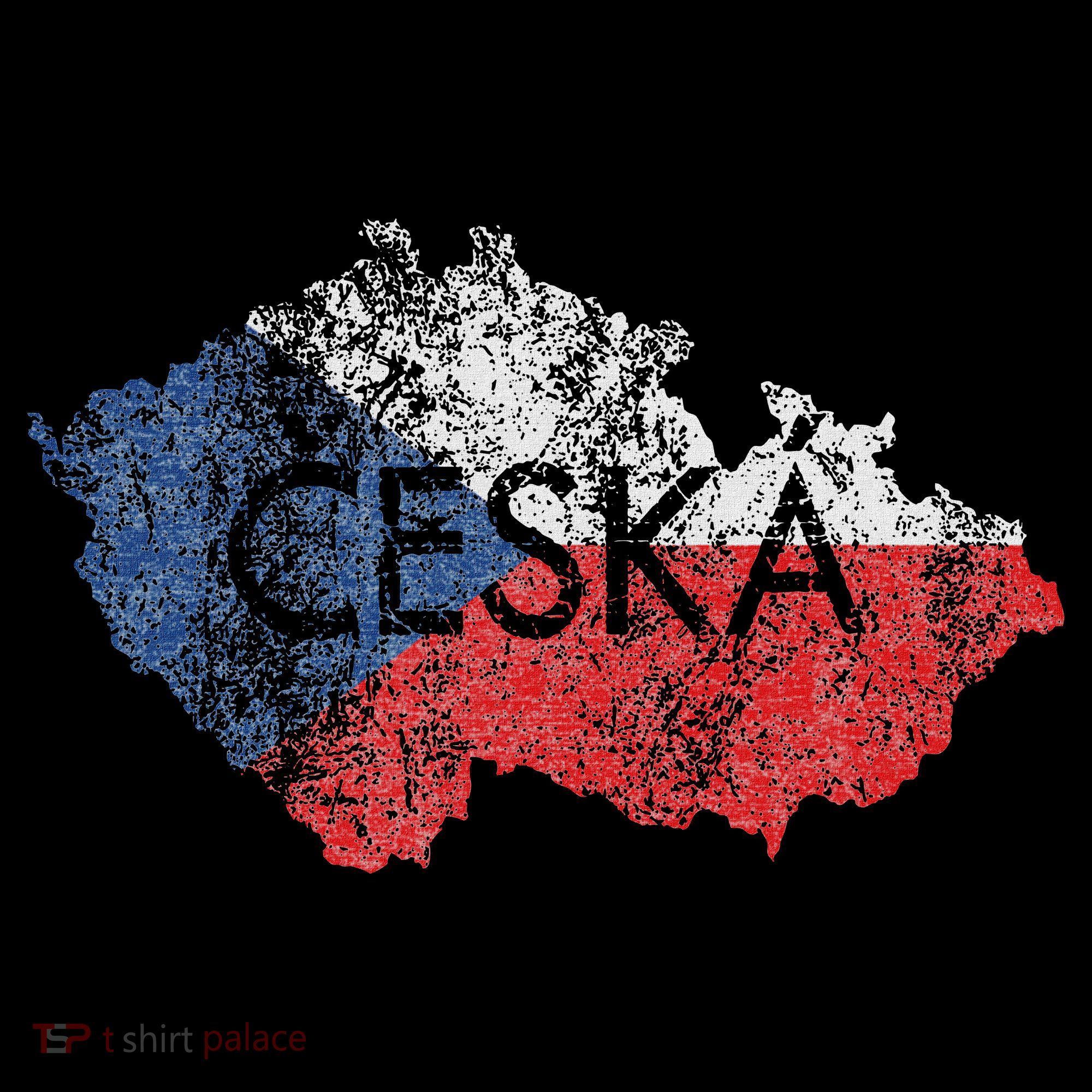 Czech Republic Map And Flag Souvenir Distressed Ceska T-Shirt