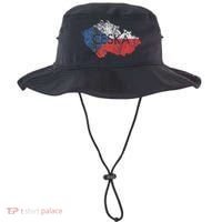 Czech Republic Map And Flag Souvenir Distressed Ceska Bucket Hat thumb 0