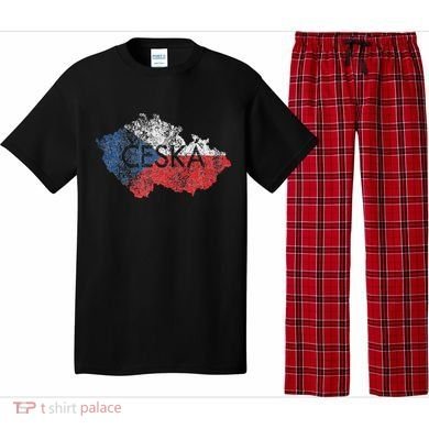 Czech Republic Map And Flag Souvenir Distressed Ceska Pajama Set
