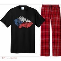 Czech Republic Map And Flag Souvenir Distressed Ceska Pajama Set thumb 0