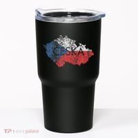 Czech Republic Map And Flag Souvenir Distressed Ceska Tumbler thumb 0