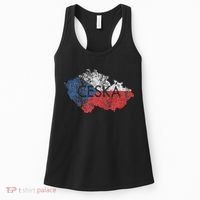 Czech Republic Map And Flag Souvenir Distressed Ceska Women's Tank Top thumb 0