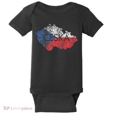 Czech Republic Map And Flag Souvenir Distressed Ceska Baby Bodysuit