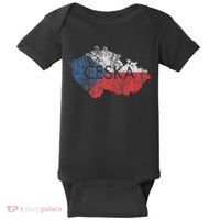 Czech Republic Map And Flag Souvenir Distressed Ceska Baby Bodysuit thumb 0