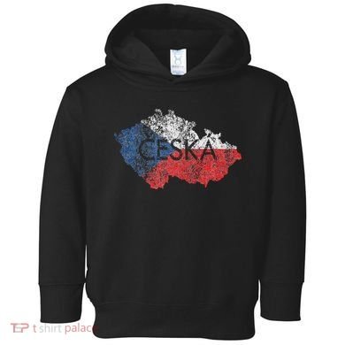 Czech Republic Map And Flag Souvenir Distressed Ceska Toddler Hoodie