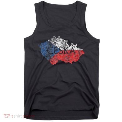 Czech Republic Map And Flag Souvenir Distressed Ceska Tank Top