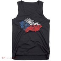 Czech Republic Map And Flag Souvenir Distressed Ceska Tank Top thumb 0