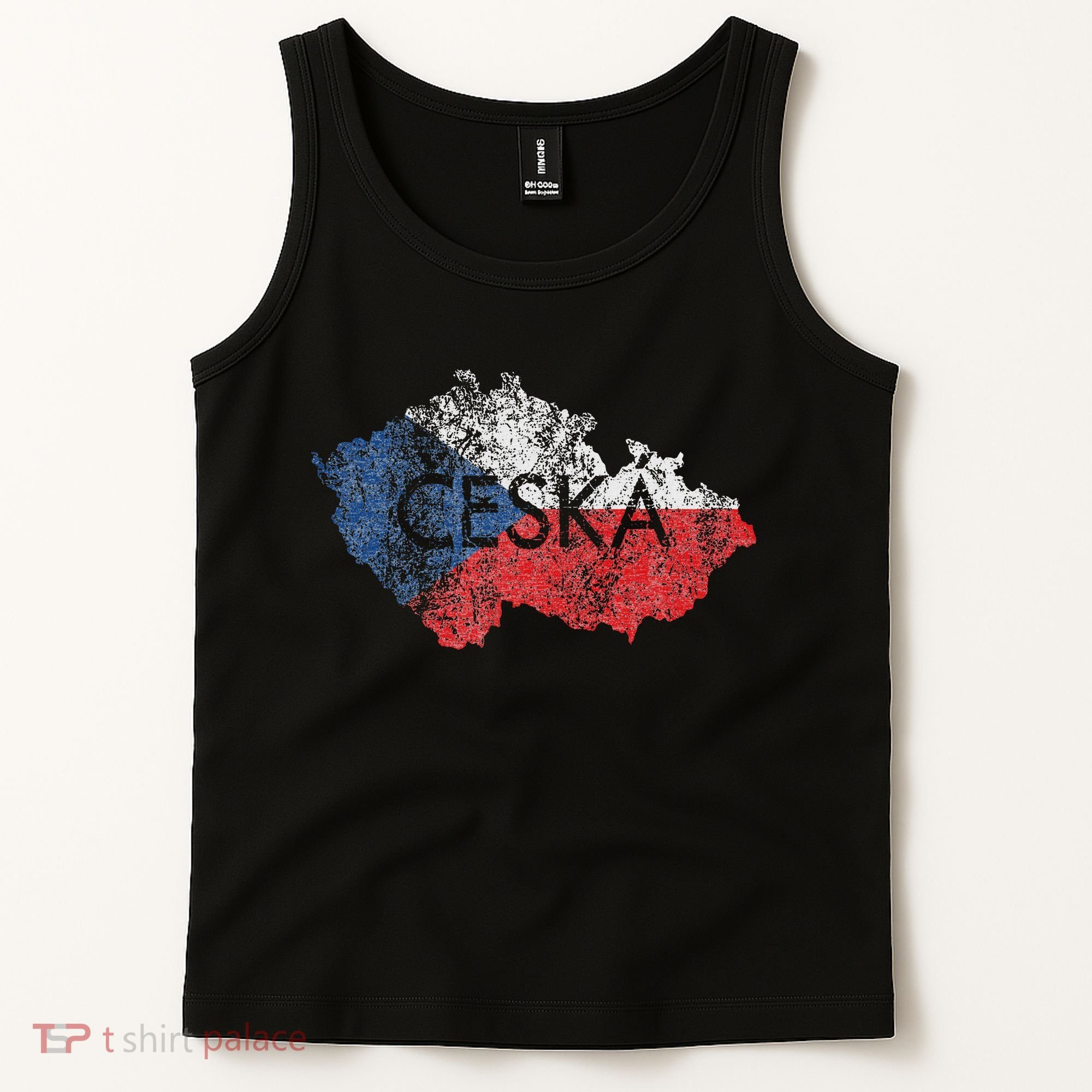 Czech Republic Map And Flag Souvenir Distressed Ceska Tank Top