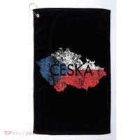 Czech Republic Map And Flag Souvenir Distressed Ceska Golf Towel thumb 0