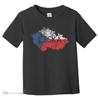 Czech Republic Map And Flag Souvenir Distressed Ceska Toddler T-Shirt