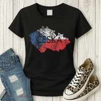 Czech Republic Map And Flag Souvenir Distressed Ceska Women's T-Shirt thumb 3