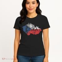 Czech Republic Map And Flag Souvenir Distressed Ceska Women's T-Shirt thumb 4