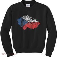 Czech Republic Map And Flag Souvenir Distressed Ceska Kids Sweatshirt thumb 0