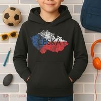 Czech Republic Map And Flag Souvenir Distressed Ceska Kids Hoodie thumb 2