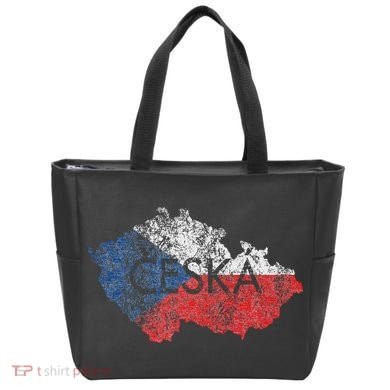 Czech Republic Map And Flag Souvenir Distressed Ceska Tote Bag
