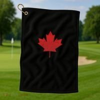 Canadian Red Maple Leaf Symbol Golf Towel thumb 1
