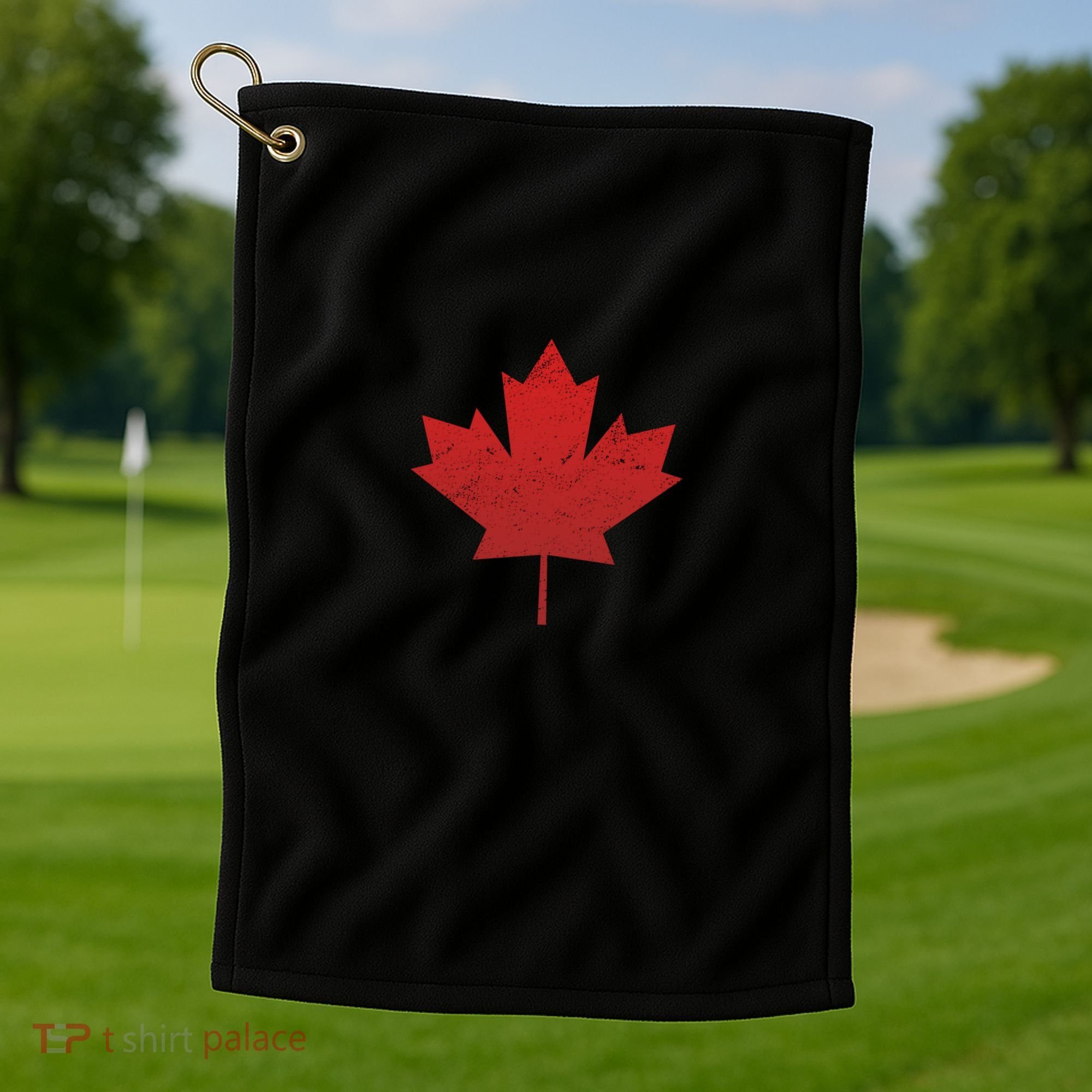 Canadian Red Maple Leaf Symbol Golf Towel