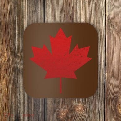 Canadian Red Maple Leaf Symbol Coaster