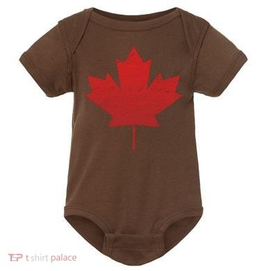 Canadian Red Maple Leaf Symbol Baby Bodysuit