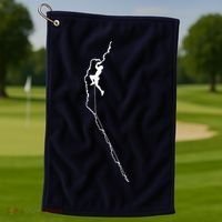 Climbing Rock Mountain Climber Bouldering Tee Gift Golf Towel thumb 1