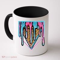 Cute Retro Melting Ice Cream Cone Baseball Home Plate Coffee Mug thumb 0
