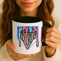 Cute Retro Melting Ice Cream Cone Baseball Home Plate Coffee Mug thumb 3