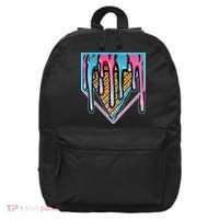 Cute Retro Melting Ice Cream Cone Baseball Home Plate 16 in Basic Backpack thumb 0